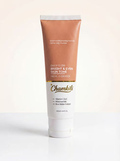ChamKili Daily Glow Bright & Even Skin Tone facial cleanser tube with Vitamin C, E, Niacinamide
