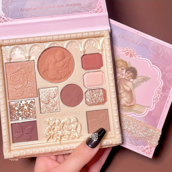10-Color Eyeshadow Palette with Mirror – Shimmer & Matte, Blush & Highlighter Combo | Free Shipping | Chamkili.com